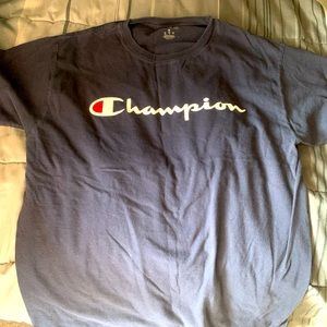 Champion Short Sleeve T-Shirt (Size Medium) -Navy Blue